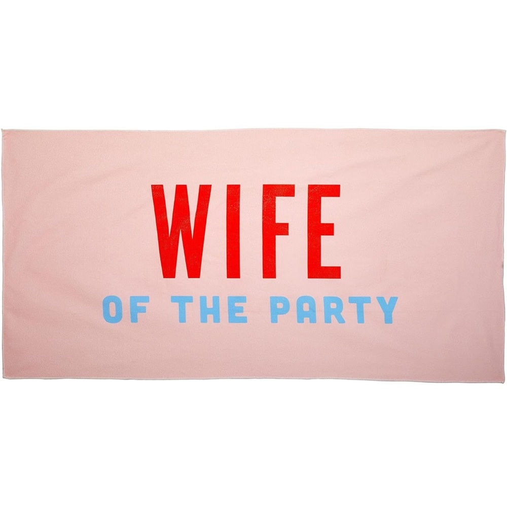 Wife of the Party Bath Towel - Pink and Blue